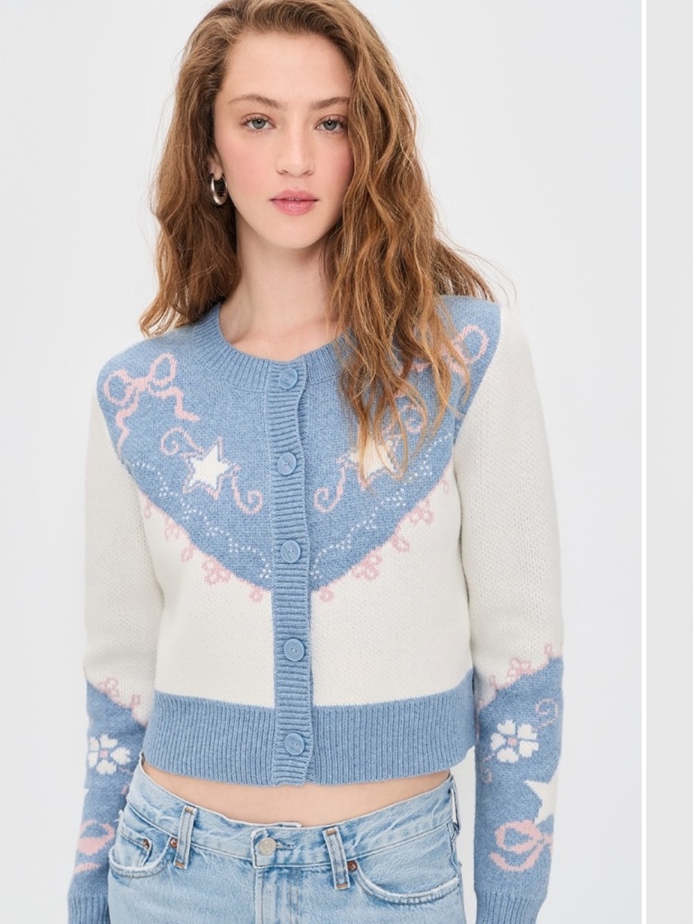 Loveshack Fancy Leyah Western l Cardigan Sweater